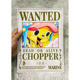 Poster One Piece Chopper mới, Poster Lệnh Truy Nã Chopper (Hình dán tường tiện lợi, Chất lượng Full HD)