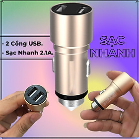 Mua Tẩu Sạc Nhanh Cho Xe Hơi  Trang Bị 2 Cổng USB 2.1A  Cùng Công Nghệ Mới Tăng Tốc Độ Sạc Lên Rất Nhiều  - Mã AK