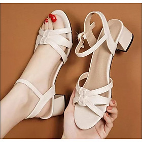 Giày sandan gót vuông quai đan GPSHOP gót 3f Giày sandan gót vuông quai đan GPSHOP gót 3f Giày sandan gót vuông quai đan GPSHOP gót 3f