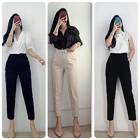 Quần baggy đai lệch chất tuyết mưa from đẹp chuẩn từng cm thời trang Banamo Fashion quần baggy đai lệch 8312
