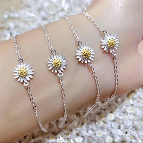 Lắc tay bạc 925 hoa cúc họa mi xinh xắn dễ thương Dế Bạc_LT4506