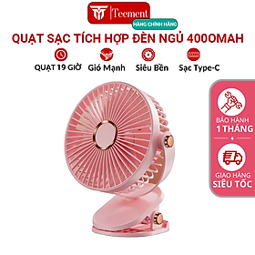 Mua Quạt Mini Để Bàn   Quạt Tích Điện Tích Hợp Đèn Ngủ  Quạt Kẹp Bàn Besti- Quạt Cầm Tay 3 Tốc Độ  Điều Chỉnh Hướng Gió 360 Độ  Không Gây Ồn  Pin Sạc Dung Lượng Cao - Hàng Chính Hãng