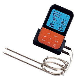 [1-PACK]Wireless Meat BBQ Thermometer Remote Cooking Food Digital Grill Thermometer with Dual Probes for Oven Smoker Grill BBQ Thermometer