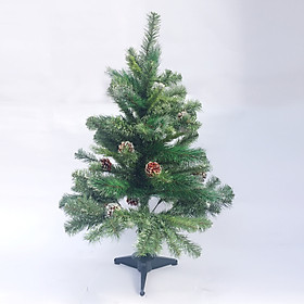 Cây thông Noel 3 loại lá gắn trái thông cao 90cm 