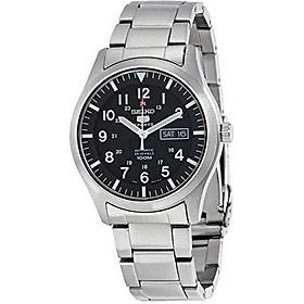 Seiko Men's SNZG13 Seiko 5 Automatic Black Dial Stainless-Steel Bracelet Watch