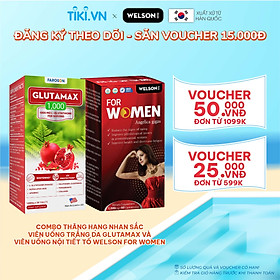 Combo Thăng Hạng Nhan Sắc Viên Uống Trắng Da Glutamax và Viên uống Nội Tiết Tố Nữ Welson For Women 2 x 60 Viên