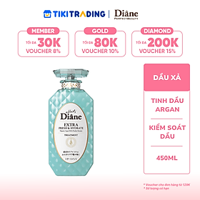 Dầu xả sạch dầu và tươi mát da đầu Moist Diane Extra Fresh & Hydrate (Dùng cho da dầu nhờn, bết dính) 450ml