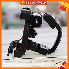 Giá đỡ điện thoại kèm cổng sạc usb trên xe máy hàng cao cấp chất lượng