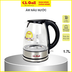 Bình đun nước Gali cao cấp GL-0017T, công suất 1850W. Thân bình thủy tinh cao cấp chịu nhiệt nóng lạnh, hàng chính hãng 100%. Bảo hành 24 tháng Gali.