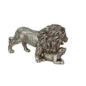 Lion Statue Animal Figurine Ornament Resin for Tabletop Shelf Living Room Accessories