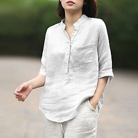áo kiểu nữ - chất liệu đũi xước tơ phù hợp cho mọi lứa tuổi đến dưới 85kg (A25)