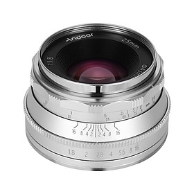 Andoer 25mm F1.8 Manual Focus Lens Large Aperture Compatible with Canon M1/ M2/ M3/ M5/ M6/ M10/ M100/ M50 EOS M-Mount