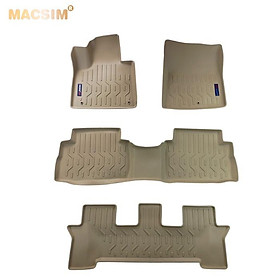 Thảm lót sàn xe ô tô HYUNDAI SANTAFE 2019+ Nhãn hiệu Macsim chất liệu nhựa TPV cao cấp màu be