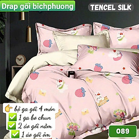 Bộ chăn drap gối Tencel vải Hàn Quốc , đỉnh cao mát , mềm mại { drap mền và 3 áo gối} HOẶC mền lẻ