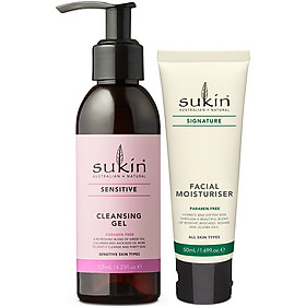 Bộ Đôi Sữa Rửa Mặt Dạng Gel Sensitive Cleansing Gel 125ml & Kem Dưỡng Ẩm Signature Facial Moisturiser 50ml