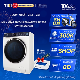 Mua  Free Giao lắp  Máy giặt cửa trước Electrolux 11kg UltimateCare 700 - EWF1142Q7WB - Giặt sạch sâu  không cặn giặt tẩy  diệt 99.9% vi khuẩn  kết nối Wifi  tư vấn chăm sóc quần áo  Hàng chính hãng 