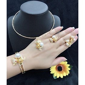 Bộ trang sức hồ ly mạ vàng 18k mã 8003
