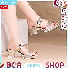 Giày xăng đan nữ cao gót 6p RO575 ROSATA tại BCASHOP đế dày, mặt nhám kim tuyết thời trang và lộng lẫy