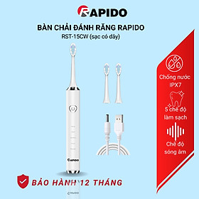 Mua Bàn chải điện thông minh RST-15CW sạc type C  chống nước  làm sạch bằng sóng siêu âm  chế độ tự ngắt - Hàng chính hãng