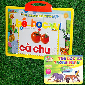 Đồ Chơi Giáo Dục,Bảng Nam Châm Giúp Bé Học Chữ Thường + Tặng Kèm Bộ 20 Thẻ Flashcards Song Ngữ Anh-Việt Chủ Đề Ngẫu Nhiên