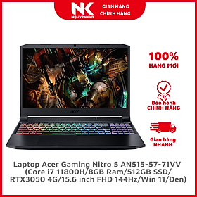 Mua Laptop Acer Gaming Nitro 5 AN515-57-71VV (NH.QENSV.005) (i7 11800H/8GB Ram/512GB SSD/RTX3050 4G/15.6 inch FHD 144Hz/Win 11/Đen) - Hàng chính hãng