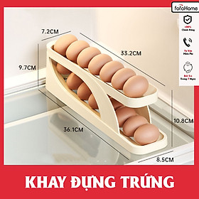 Khay Đựng Trứng Tủ Lạnh 2 Tầng Lăn Tự Động Cao Cấp Tiết Kiệm Không Gian Tủ