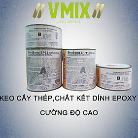 [1kg] Keo cấy sắt thép gốc epoxy và hàn vết  nứt bê tông cường độ cao thi công đơn giản bám dính tốt tất cả các bề mặt vật liệu.Chống thấm Vmix