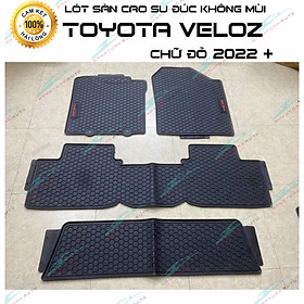 Thảm Lót Sàn Cao Su Đúc Xe Toyota Veloz 2022-23 Mẫu Tổ Ong Cao Su chữ đỏ Không Mùi Cao Cấp