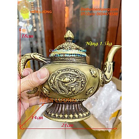 Mua Ấm Trà Rồng Bằng Đồng Nguyên Chất Màu Vàng Phong Cách Cổ Điển Kích Thước 21x14x18cm  Nặng 1 5kg Đẹp Tinh Xảo
