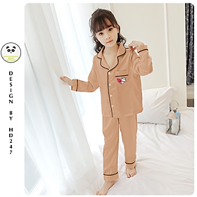 sét đồ cho bé gái pijama mặc nhà size đại so kute in hình mèo dễ thương 0311