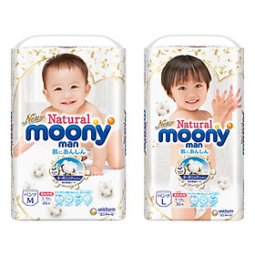 Combo 2 Bịch Liền Size - Tã Bỉm Moony Natural Bông Organic