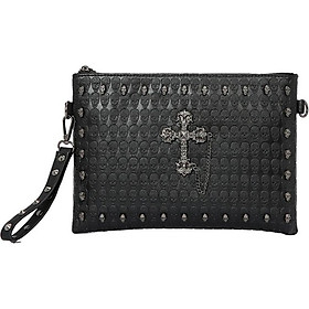 Men's clutch bag rivet crucifix pattern