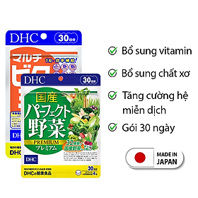 Combo Tăng cường hệ miễn dịch ( Viên uống DHC Nhật Bản Rau củ + Vitamin tổng hợp) Thực phẩm chức năng gói 30 ngày JN-DHC-CB10