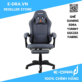 Ghế gaming EDRA Yummy EGC232 V2 Fabric có gác chân - Hàng chính hãng