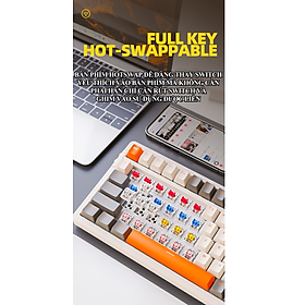 Mua Bàn phím cơ không dây Red Switch K96 kết nối bằng USB 2.4G và Bluetooth 5.0 thiết kế 100 phím có hotswap thay switch dễ dàng dành cho game thủ - HN