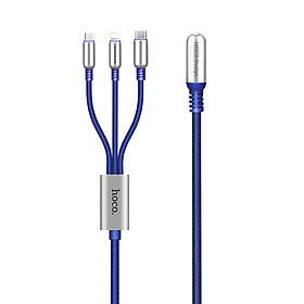 Mua Cáp Sạc 3in1 Cổng Lightning - Type C - Micro Hoco U17 -Tặng Gía Đỡ Điện Thoại- Hàng Chính Hãng