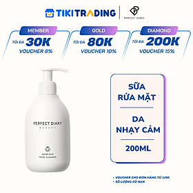 Sữa rửa mặt PERFECT DIARY axit amin tạo bọt dịu nhẹ cho da nhạy cảm 200ml