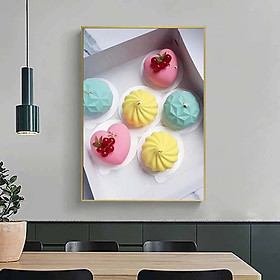 Mua (HCM) Tranh treo tường tráng gương bánh sinh nhật  bánh kem trang trí tiệm bánh kèm đinh treo