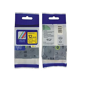 Mua  Combo 10 cuộn  Nhãn TZ2-631 tiêu chuẩn - Chữ đen trên nền vàng 12mm - Hàng nhập khẩu
