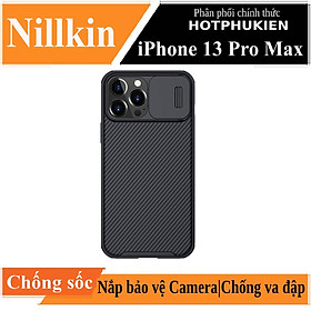 Ốp lưng chống sốc cho iPhone 13 Pro Max bảo vệ Camera hiệu Nillkin Camshield chống sốc cực tốt, chất liệu cao cấp, có khung và nắp đậy bảo vệ Camera - hàng nhập khẩu