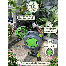 Bộ cuộn ống tưới 12m kèm vòi tưới 6 chế độ