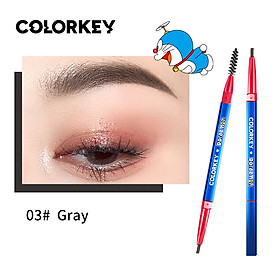 Colorkey Dual-ended Eyebrow Pencil with Brush Long-lasting Waterproof Natural Eyebrow Pen Eye Makeup -Doraemon Series