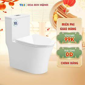 Mua Bồn cầu một khối TUSLO COC6830 xoáy lỗ đôi 2 tia đẩy thẳng cuốn trôi mọi chất bẩn bám - Hoa Sen Home - Hàng chính hãng