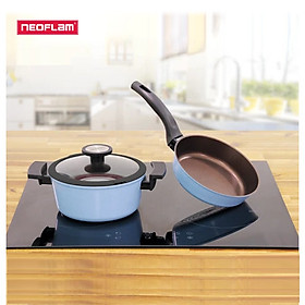 Mua  Hàng chính hãng  Bộ đôi nồi chảo chống dính bếp từ Neoflam Reverse 20cm màu xanh dương