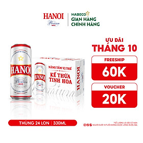 Bia Hanoi Premium - Thùng 24 lon 330ml