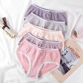 Combo 5 quần lót hồng hạc, 100% cotton, freesize dưới 55kg