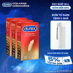 Bộ 3 Bao Cao Su Durex Fetherlite – Hộp 12 bao