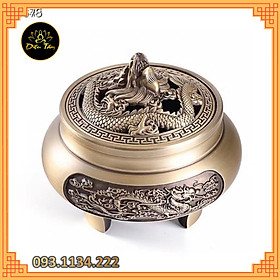 Mua Lư đồng xông trầm chạm khắc rồng phượng nắp rồng