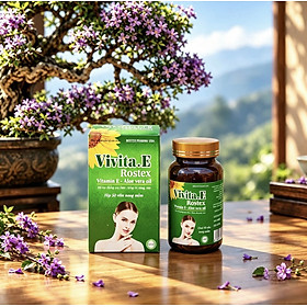 Vitamin Vivita E ROSTEX , Hộp 50 Viên,hỗ trợ làm đẹp da, trắng sáng da, có thể thoa lên mặt