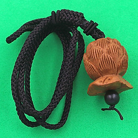 Mặt dây chuyền bông sen 3d gỗ đào kèm vòng cổ dây dù, vòng cổ dây chuyền